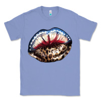 Colony Blue American lips leopard Classic Tee - NancyCooperArtShop