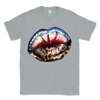 Heather Grey American lips leopard Classic Tee - NancyCooperArtShop
