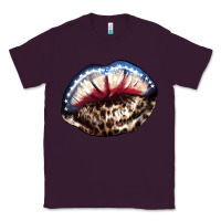 Plum American lips leopard Classic Tee - NancyCooperArtShop