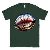 Sports Green American lips leopard Classic Tee - NancyCooperArtShop