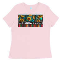 Rusty Sunflowers With Cowhide And Turquoise Ladies Tee | Teevron