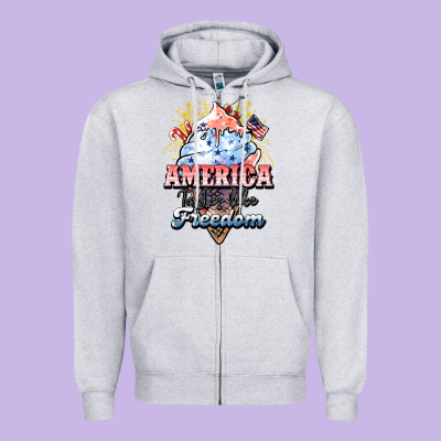 America Ice Cream Zipper Hoodie Designed By Nancycooperartshop