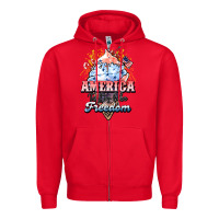 Red America ice cream Zipper Hoodie - NancyCooperArtShop