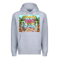 Heather Grey summer vibes Premium Hoodie - NancyCooperArtShop