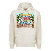 Oatmeal Heather summer vibes Premium Hoodie - NancyCooperArtShop