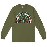 Army Green western rainbow Long Sleeve Tee - Jasminsmagicworld