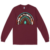 Burgundy western rainbow Long Sleeve Tee - Jasminsmagicworld