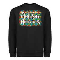 Autism Awareness Puzzle Background Heavyweight Sweatshirt | Teevron