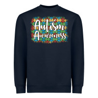 Navy autism awareness puzzle background Heavyweight Sweatshirt - Artiststas