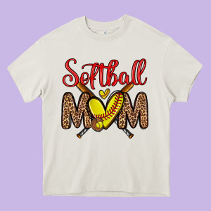 Softball Mom Heavy Core Tee Designed By Zillion Design Studio