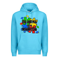 Ocean Blue grandma of a warrior Premium Hoodie - JahusDesignShop