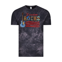 Cloud Black freedom rocks with guitar Vintage Tee - Artiststas
