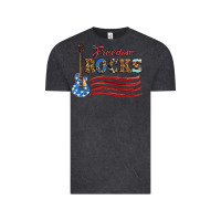 Vintage Black freedom rocks with guitar Vintage Tee - Artiststas