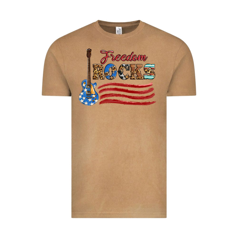 Freedom Rocks With Guitar Vintage Tee by Artiststas | Teevron