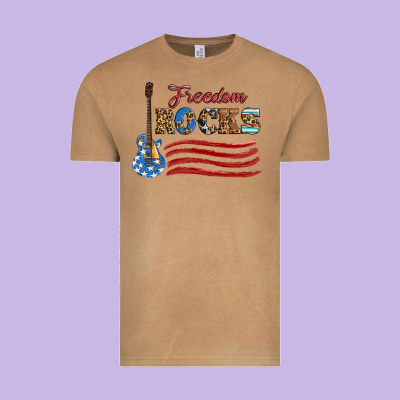 Freedom Rocks With Guitar Vintage Tee Designed By Artiststas