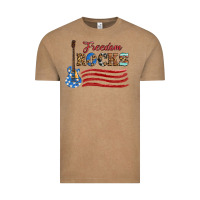 Vintage Coffee freedom rocks with guitar Vintage Tee - Artiststas