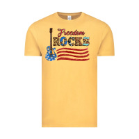 Vintage Mustard freedom rocks with guitar Vintage Tee - Artiststas