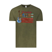 Vintage Olive freedom rocks with guitar Vintage Tee - Artiststas