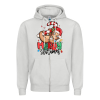 Dove Grey merry slothmas Zipper Hoodie - MaliasSmallBusiness