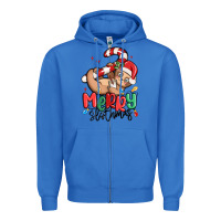 True Royal merry slothmas Zipper Hoodie - MaliasSmallBusiness