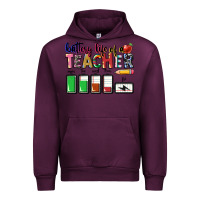 Mauve Wine Battery life of a Teacher Urban Hoodie - CowGirlArtShop