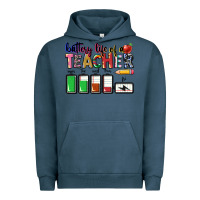 Pigment Midnight Navy Battery life of a Teacher Urban Hoodie - CowGirlArtShop