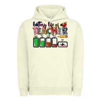 Pigment Pistachio Battery life of a Teacher Urban Hoodie - CowGirlArtShop