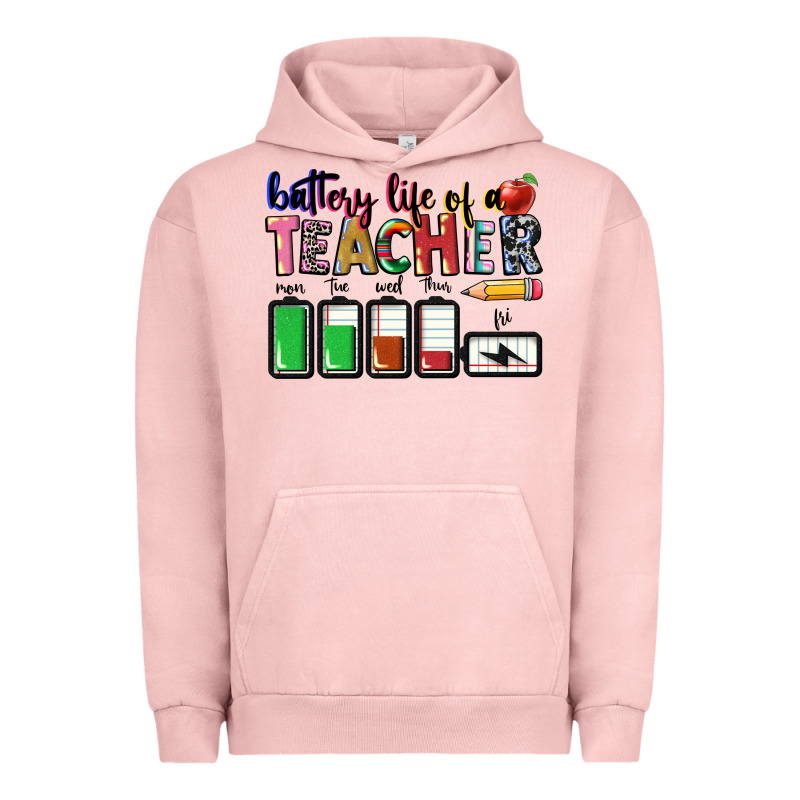 Battery Life Of A Teacher Urban Hoodie by CowGirlArtShop | Teevron