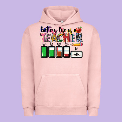 Battery Life Of A Teacher Urban Hoodie Designed By Cowgirlartshop