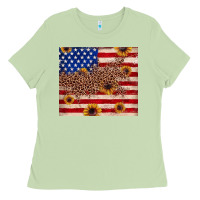 Matcha American flag leopard sunflower Ladies Tee - JahusDesignShop