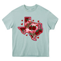 Arona valentine' s day texas map with roses Heavy Core Tee - RanaPortraitStore