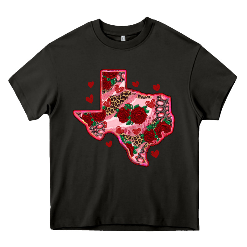Valentine' S Day Texas Map With Roses Heavy Core Tee by RanaPortraitStore | Teevron