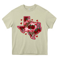 Mossy valentine' s day texas map with roses Heavy Core Tee - RanaPortraitStore