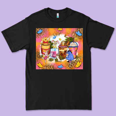 Cartoon Characters Coffee Cups Premium Tee Designed By Zillion Design Studio
