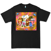 Black cartoon characters coffee cups Premium Tee - Zillion Design Studio