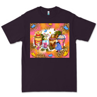 Plum cartoon characters coffee cups Premium Tee - Zillion Design Studio