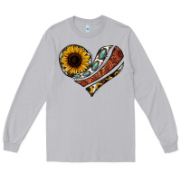 Moon Dust western sunflower cowhide  heart Long Sleeve Tee - Jasminsmagicworld