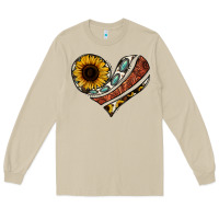 Mushroom western sunflower cowhide  heart Long Sleeve Tee - Jasminsmagicworld