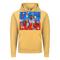 Vintage Mustard american popsicle and stars Vintage Hoodie - AdoDesignShop