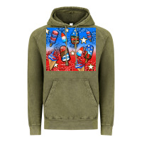 Vintage Olive american popsicle and stars Vintage Hoodie - AdoDesignShop