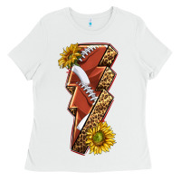 White sport football  lightning bolt Ladies Tee - texasbilliewilder