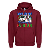 Burgundy jolliest bunch of postal workers this side of the Zipper Hoodie - MaliasSmallBusiness