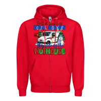 Red jolliest bunch of postal workers this side of the Zipper Hoodie - MaliasSmallBusiness