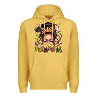 Antique Gold mardi gras principal caucasian messy bun Premium Hoodie - texasbilliewilder