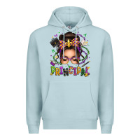 Blue Mist mardi gras principal caucasian messy bun Premium Hoodie - texasbilliewilder
