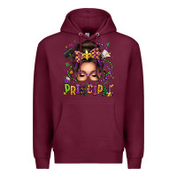 Burgundy mardi gras principal caucasian messy bun Premium Hoodie - texasbilliewilder