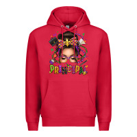 Cardinal mardi gras principal caucasian messy bun Premium Hoodie - texasbilliewilder
