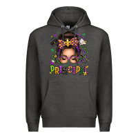 Charcoal Heather mardi gras principal caucasian messy bun Premium Hoodie - texasbilliewilder