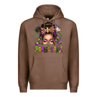 Chestnut mardi gras principal caucasian messy bun Premium Hoodie - texasbilliewilder