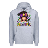 Heather Grey mardi gras principal caucasian messy bun Premium Hoodie - texasbilliewilder